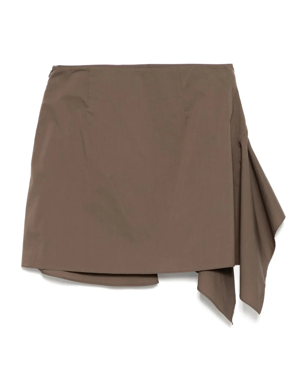Low Classic Mini-rok met gedrapeerd detail Bruin
