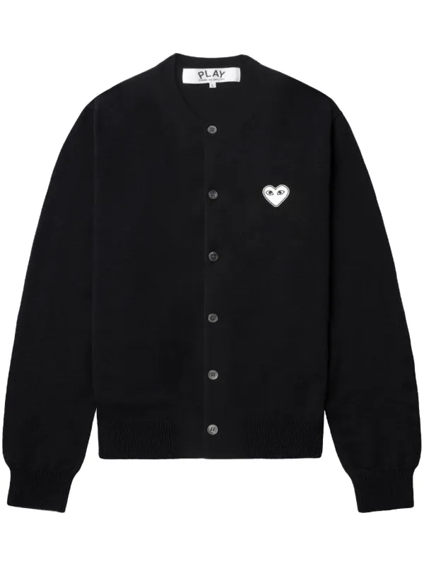 Comme Des Garçons Play ハートアップリケ カーディガン | ブラック