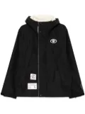 AAPE BY *A BATHING APE® logo hooded windbreaker jacket - Black
