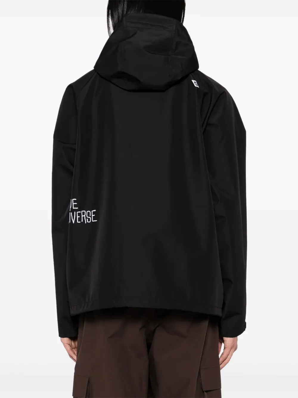 AAPE BY *A BATHING APE Windjack met capuchon en logo Zwart