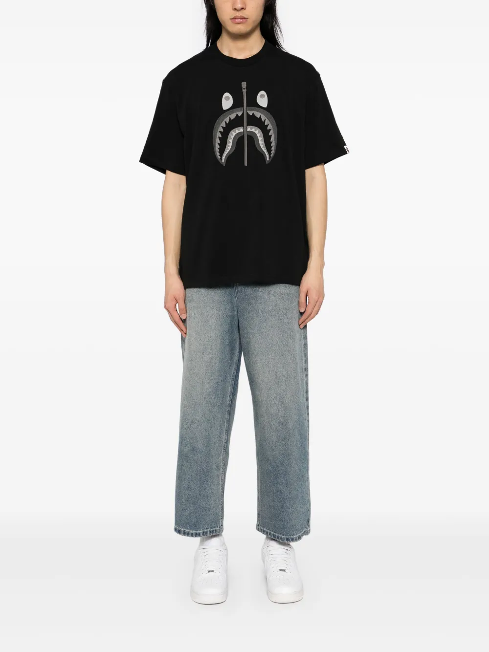 A BATHING APE® T-shirt met kettingstiksel - Zwart