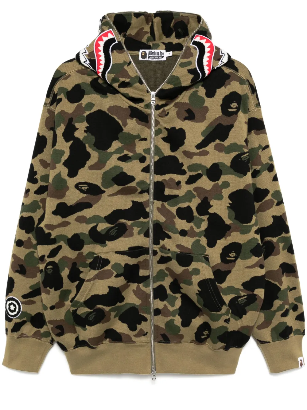 A BATHING APE® Felpa 1ST camo con cappuccio | verde | Image 1