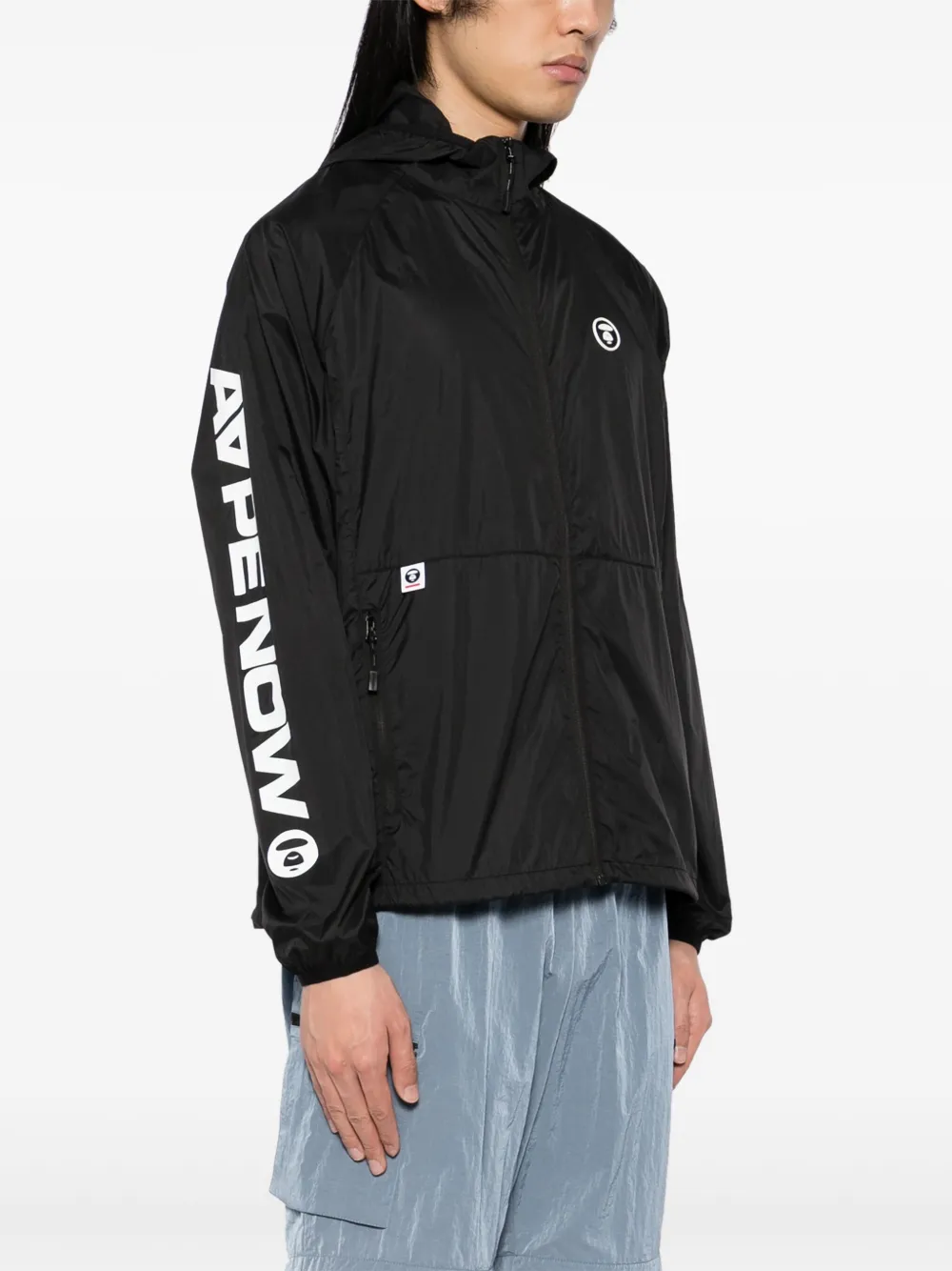 AAPE BY *A BATHING APE Windjack met logo Zwart
