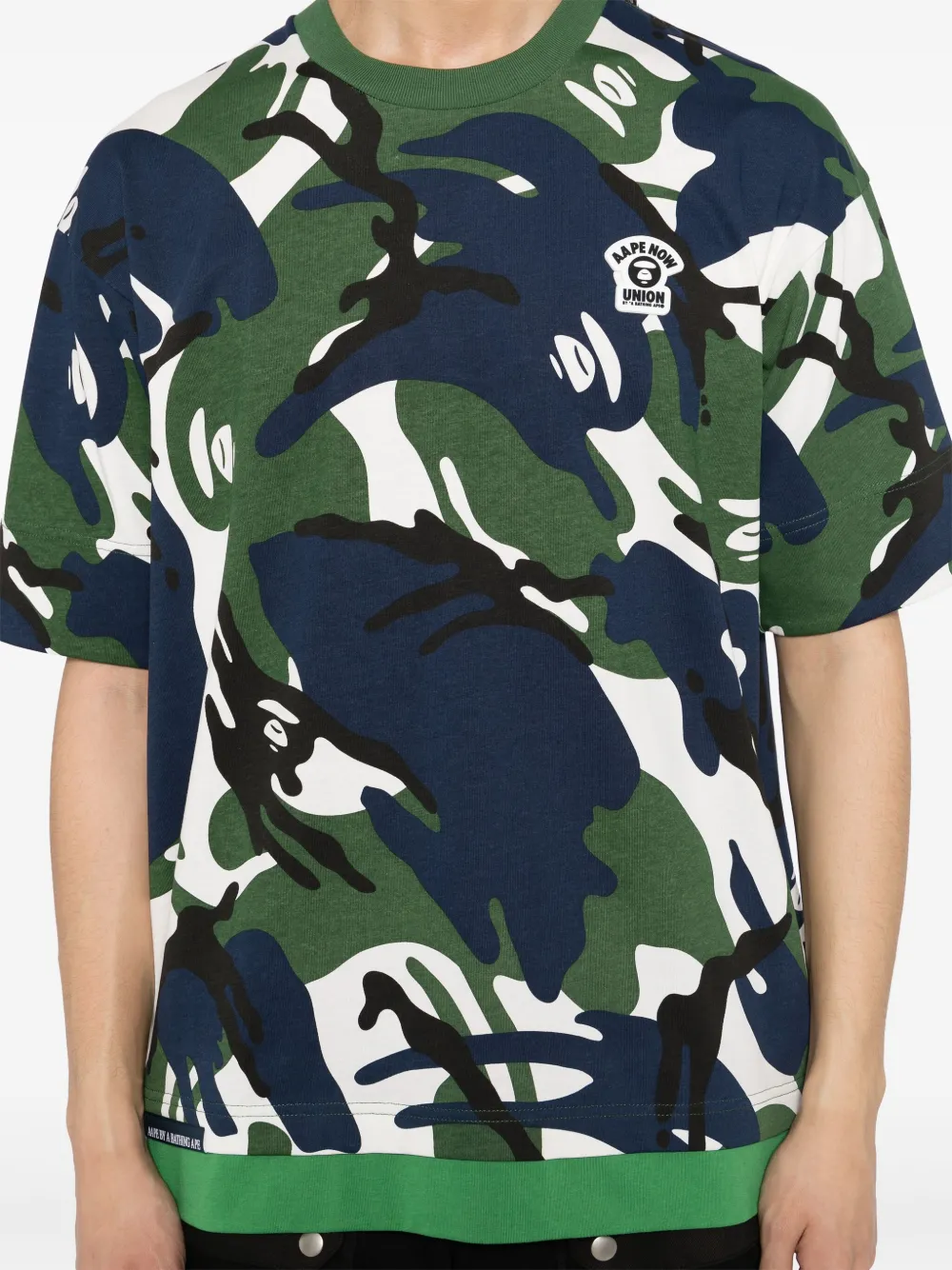 AAPE BY *A BATHING APE T-shirt met logopatch Wit
