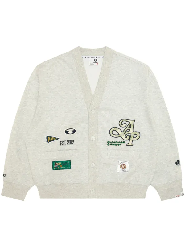AAPE BY *A BATHING APE® ロゴアップリケ カーディガン | グレー