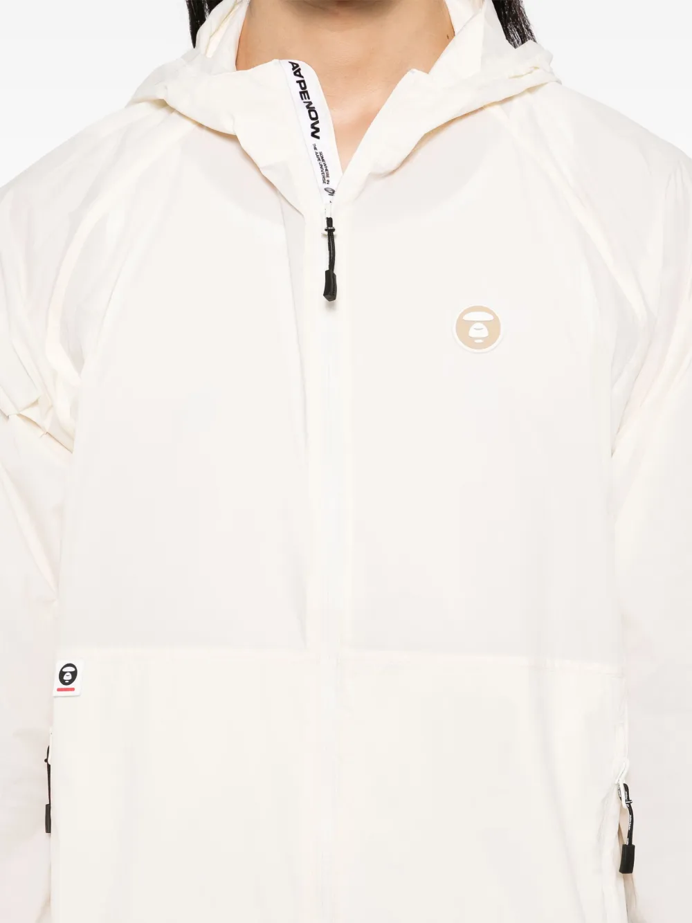 AAPE BY *A BATHING APE Windjack met Moonface-logo Wit
