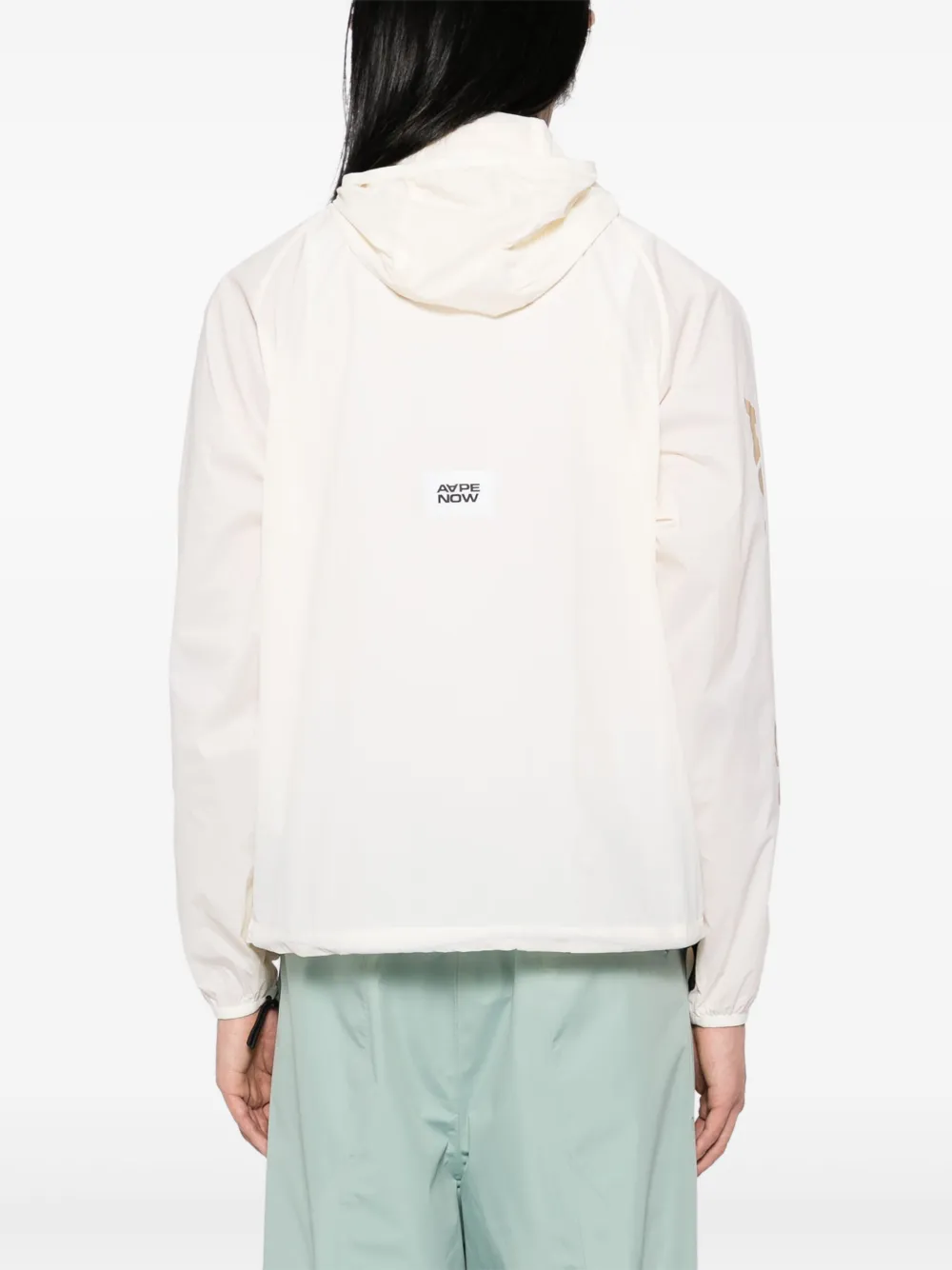 AAPE BY *A BATHING APE Windjack met Moonface-logo Wit