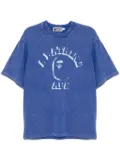 A BATHING APE® garment-dye spray-print T-shirt - Blue