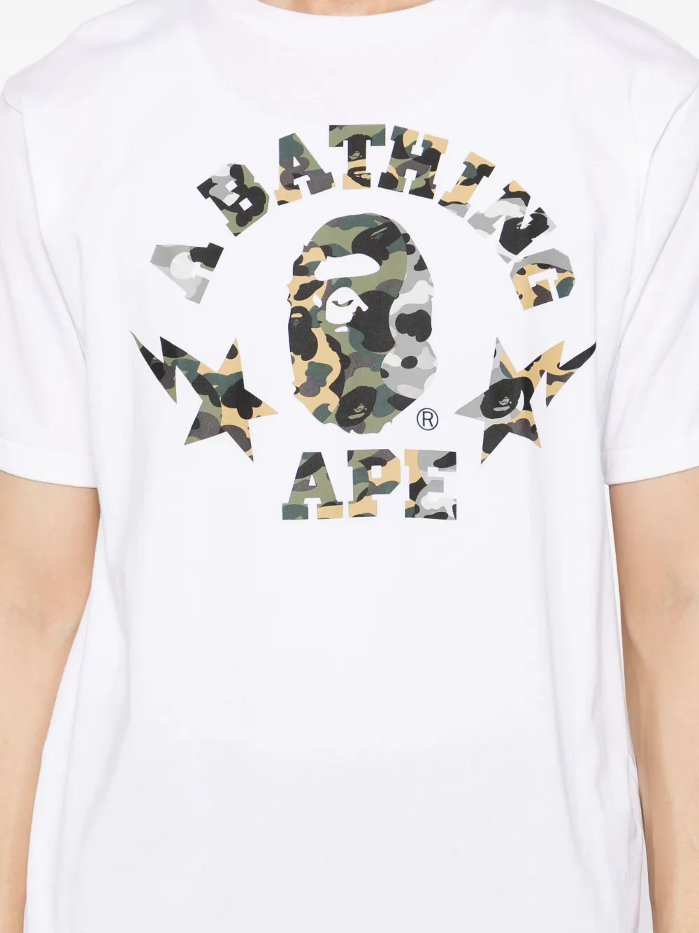 Shop A Bathing Ape 1st Camo Crazy Sta College Tee In White
