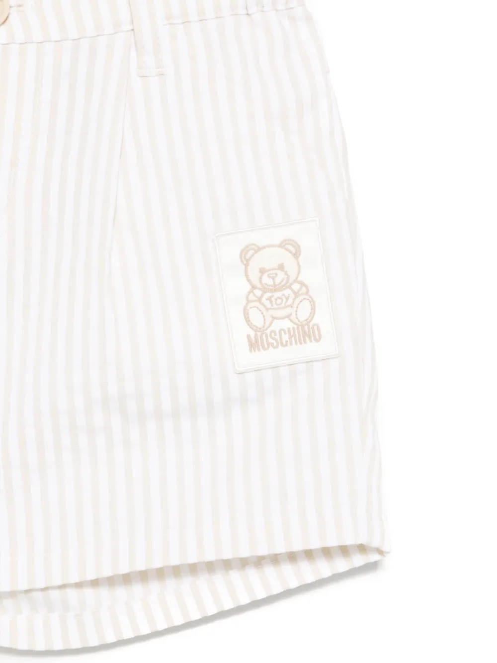 Moschino Kids Gestreepte shorts Beige