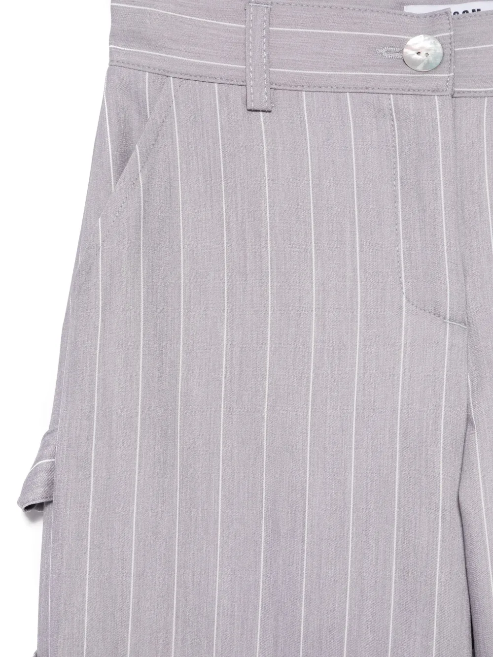 Msgm Striped Trousers In Grey