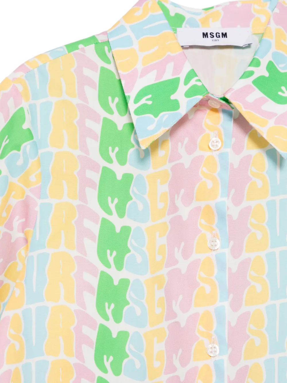 MSGM Kids Shirt met logoprint Wit