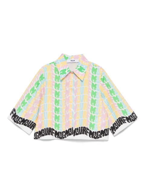 MSGM Kids camisa con logo estampado
