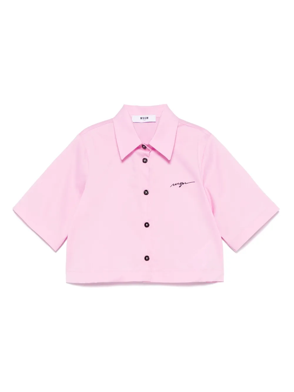 MSGM Kids logo-embroidered shirt | Pink | Image 1
