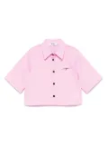 MSGM Kids logo-embroidered shirt - Pink