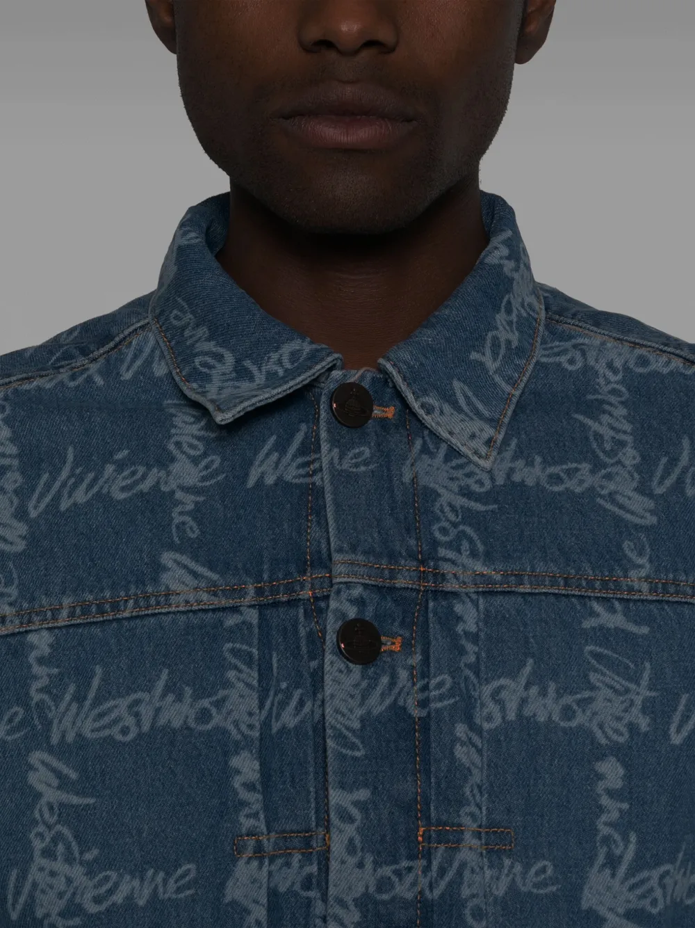 Vivienne Westwood Marlene Jacket Laser Denim Vw-grid-blue Xl Men In Blue