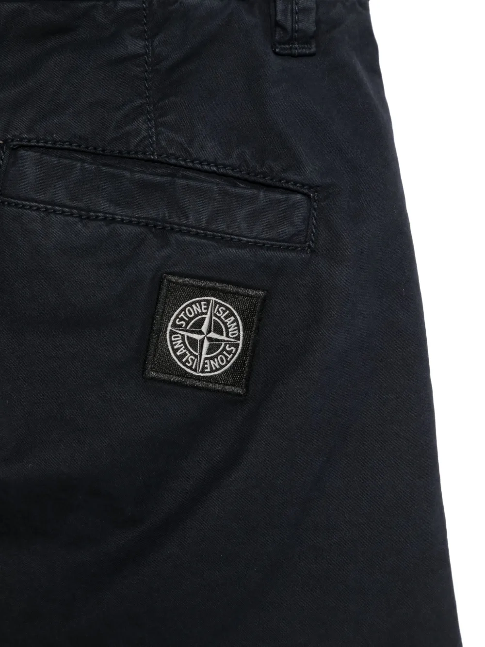 Stone Island Junior Gabardine geweven shorts Blauw