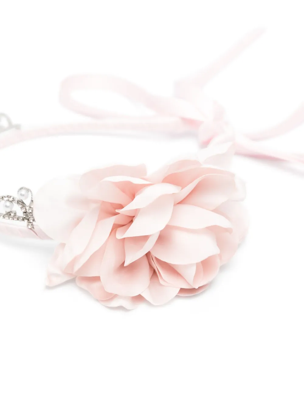 Monnalisa Tiara met imitatieparel en bloemen - Roze