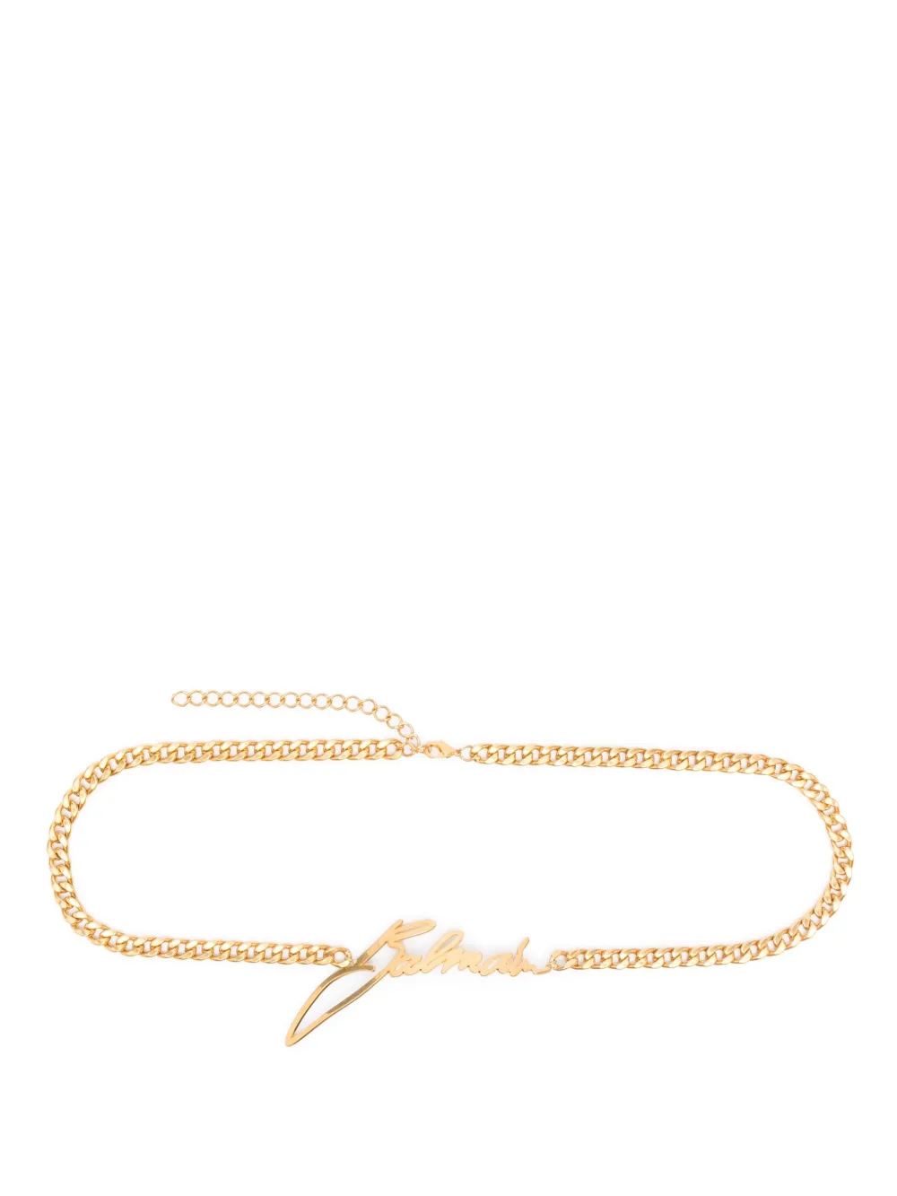 Balmain Logo-plaque Chain Belt In Gold