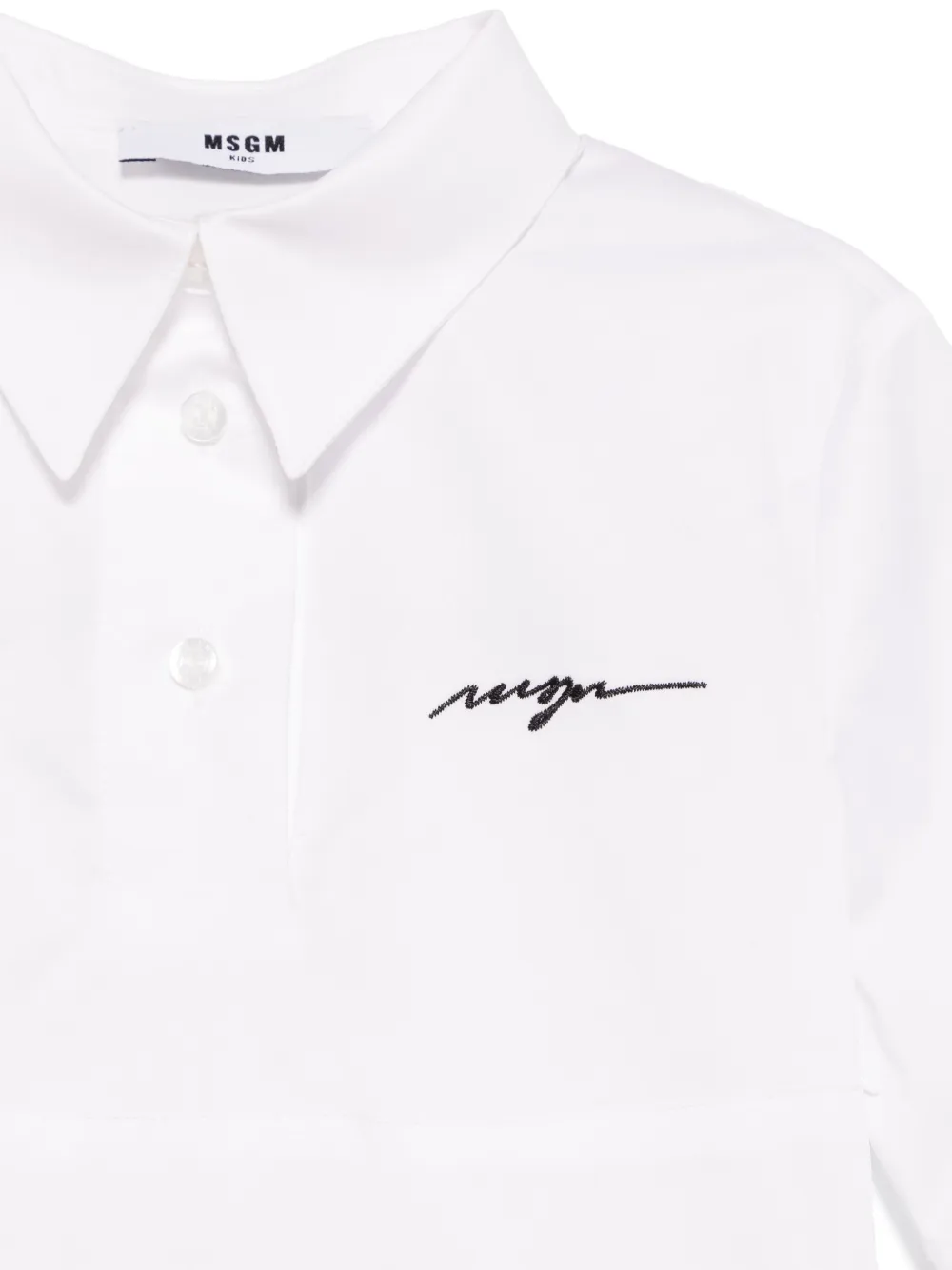 MSGM Kids Jurk met geborduurd logo Wit
