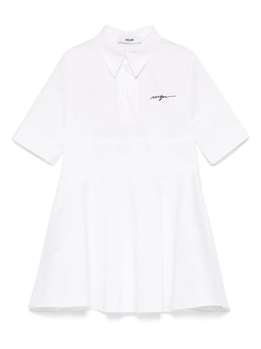 Msgm Logo-embroidered Dress In White