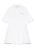 MSGM Kids logo-embroidered dress - White