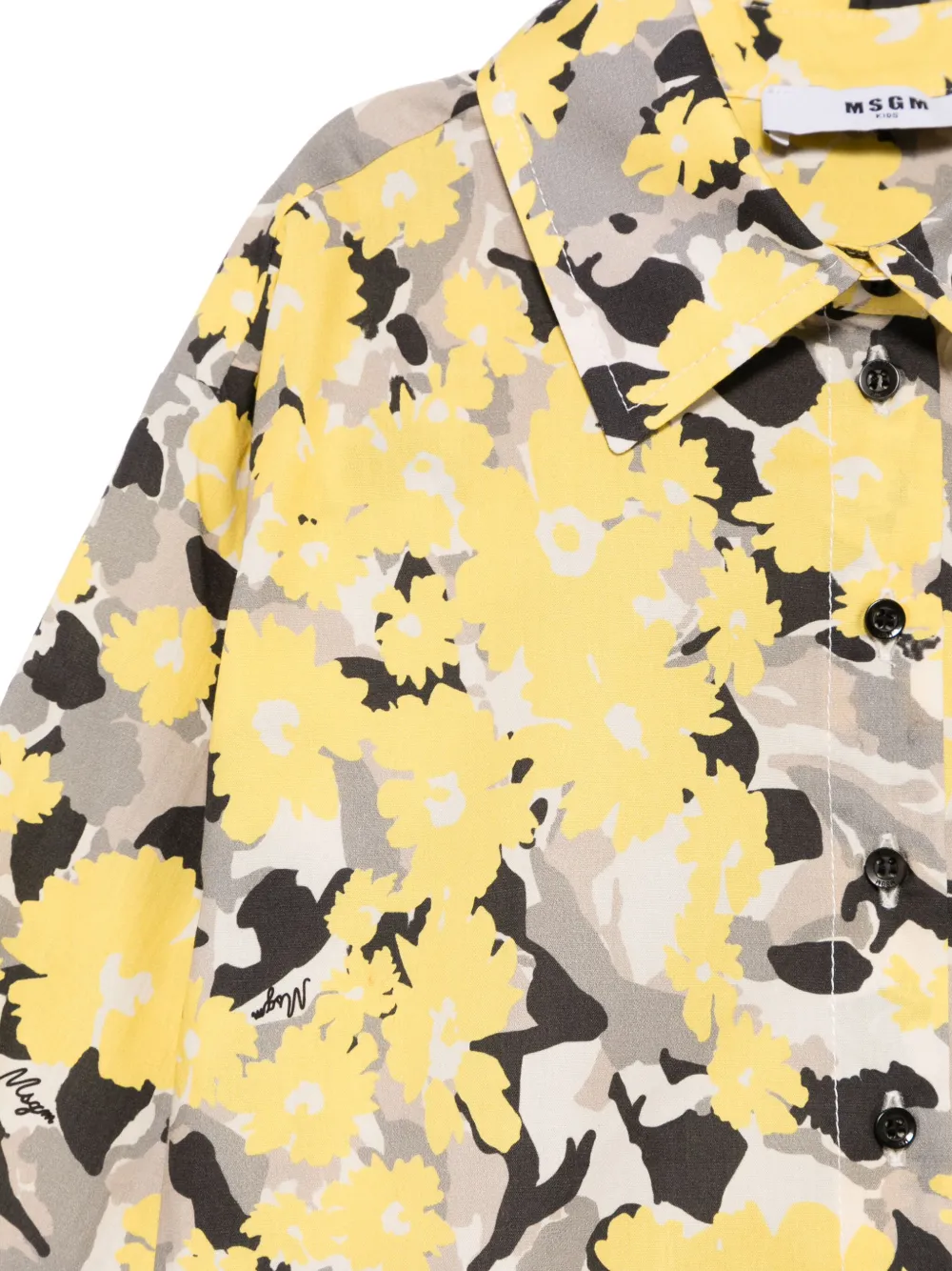 MSGM Kids Shirt met bloemenprint Zwart