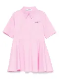 MSGM Kids logo-embroidered dress - Pink