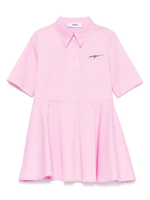 MSGM Kids logo-embroidered dress