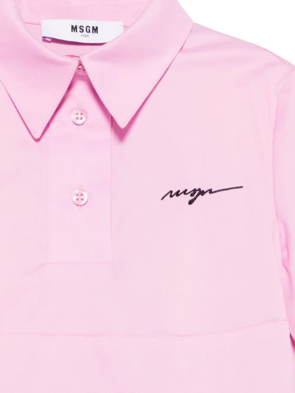 MSGM Kids Jurk met geborduurd logo Roze