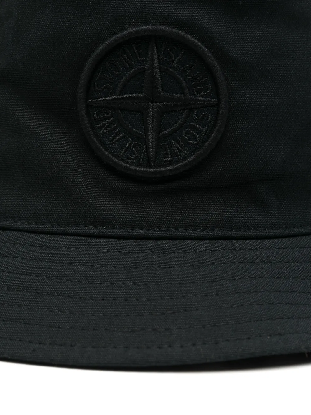 Stone Island Compass-embroidered bucket hat - Zwart