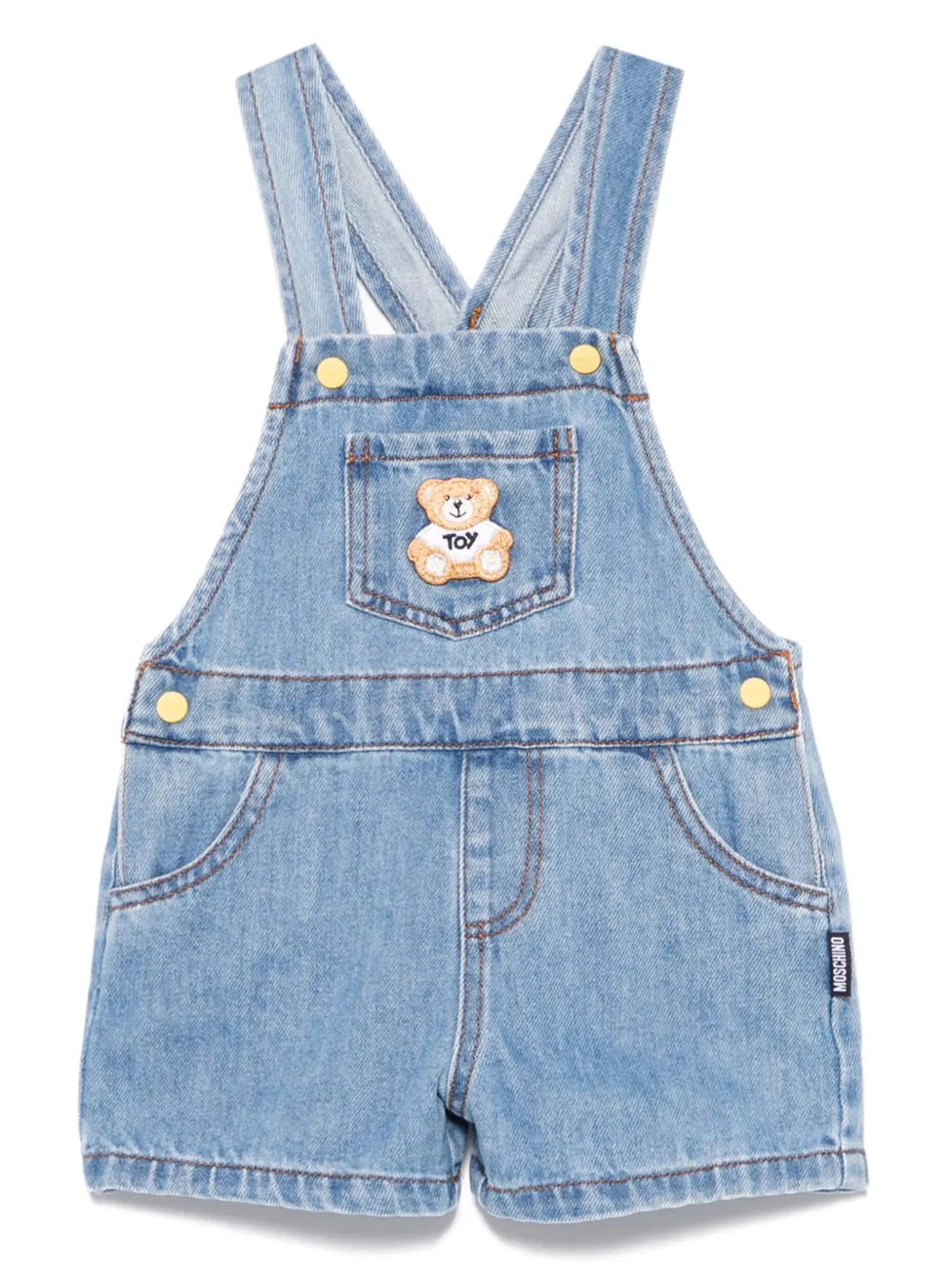 Moschino Kids Tuinbroek met Teddy Bear-patch Blauw