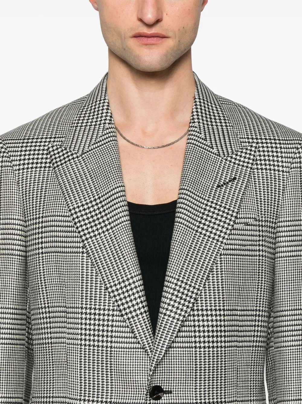 TOM FORD Blazer met Prince of Wales-patroon Zwart