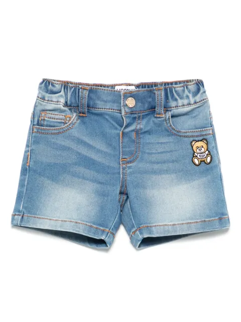 Moschino Kids short en jean à motif ourson