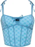 MISBHV monogram-pattern top - Blue