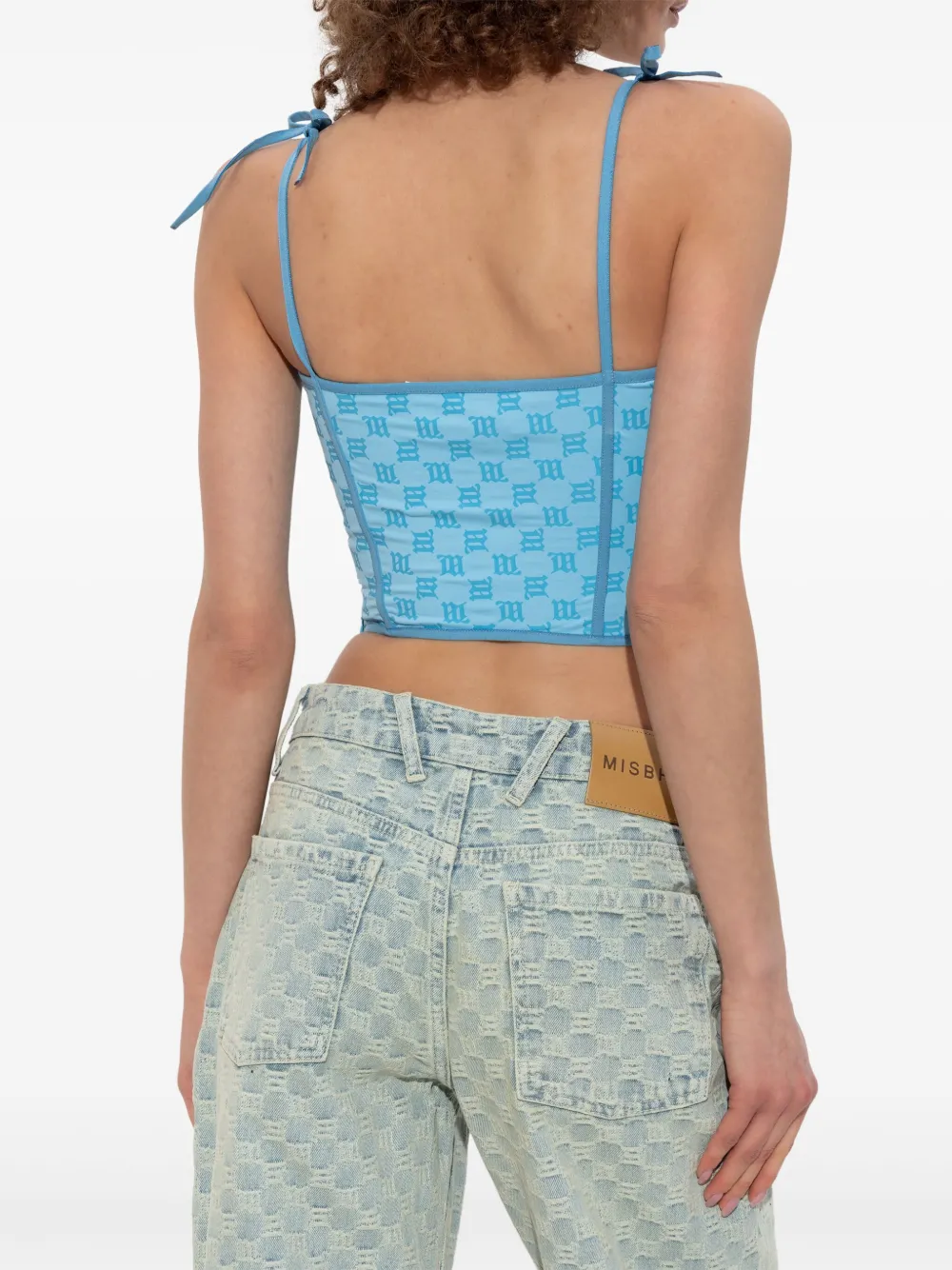 MISBHV Top met monogram-print Blauw