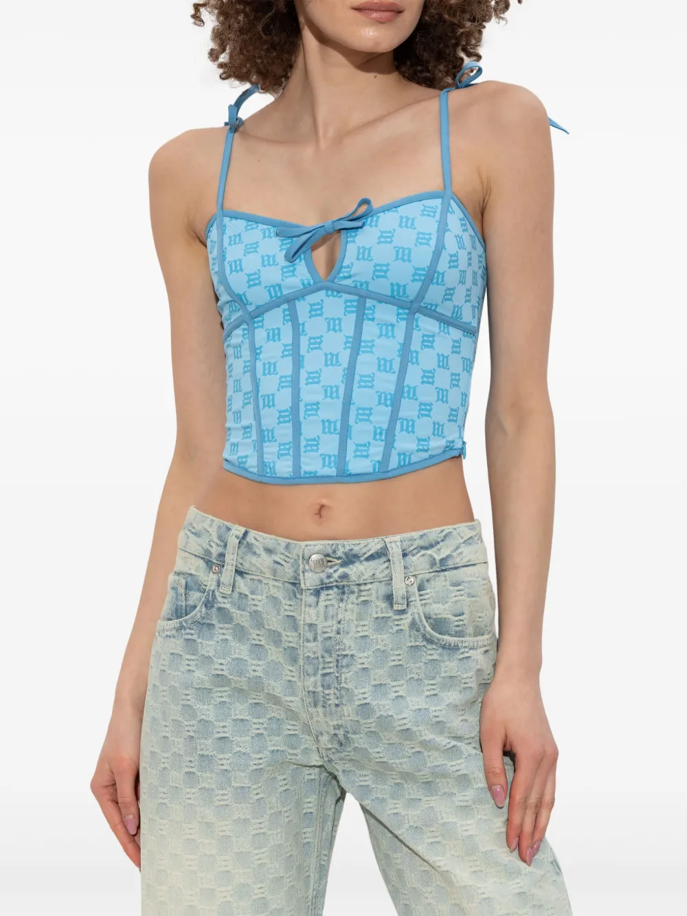 MISBHV Top met monogram-print - Blauw