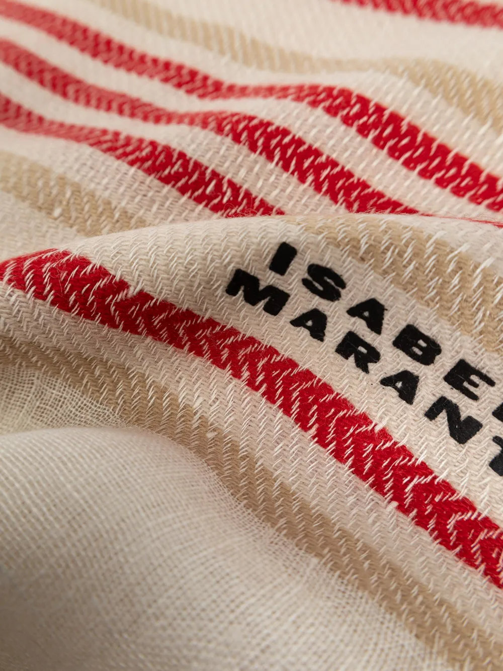 ISABEL MARANT Gestreepte sjaal Beige