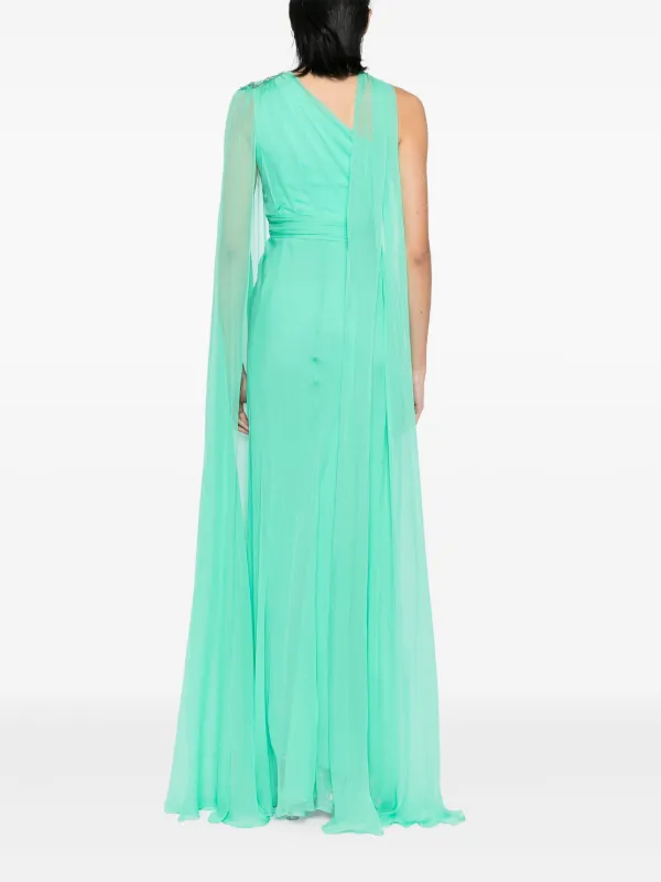 sachin and babi light blue dress Zuhair Murad Embroidered Cady Cape Gown