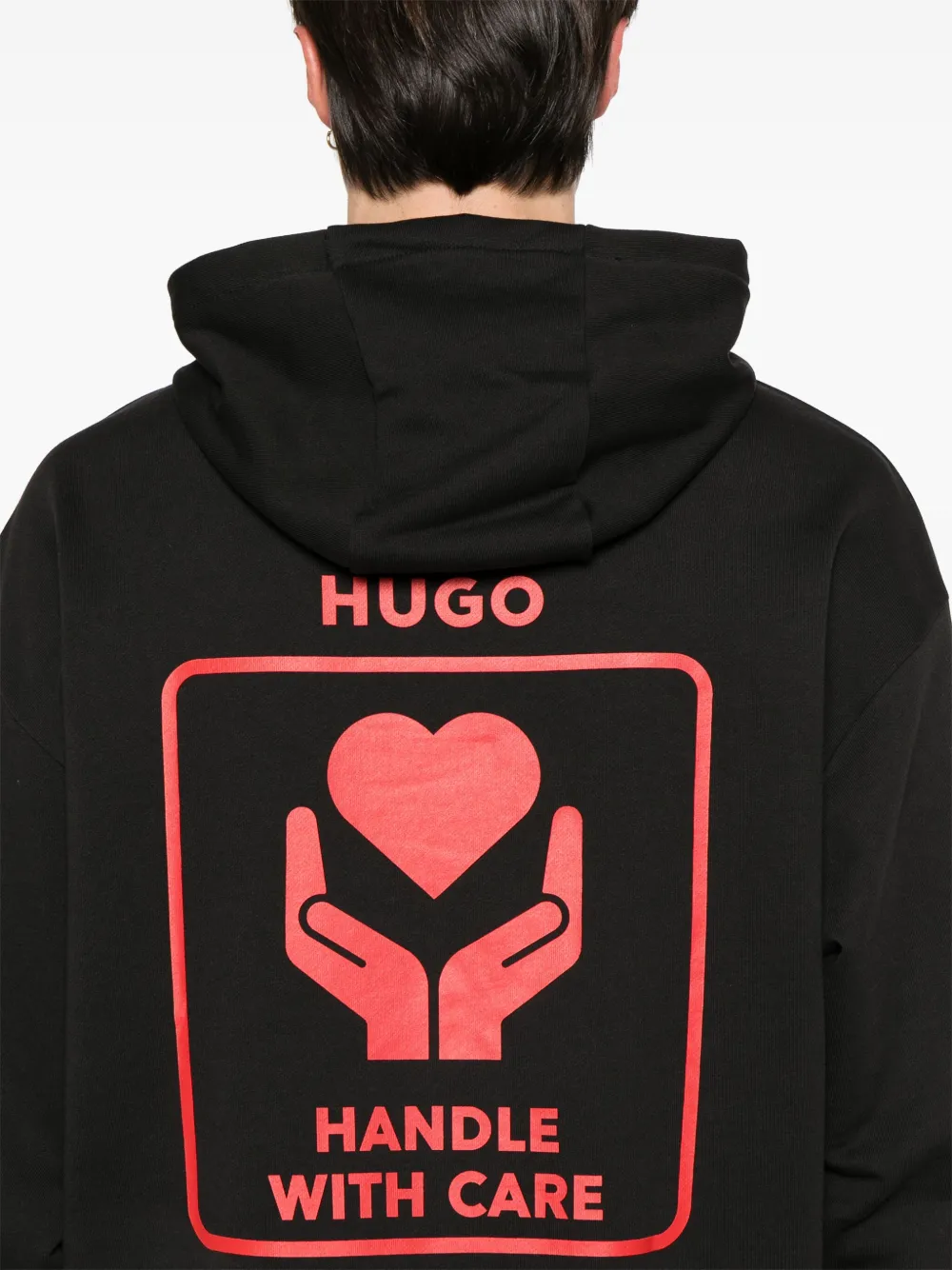 HUGO Hoodie met hartprint Blauw