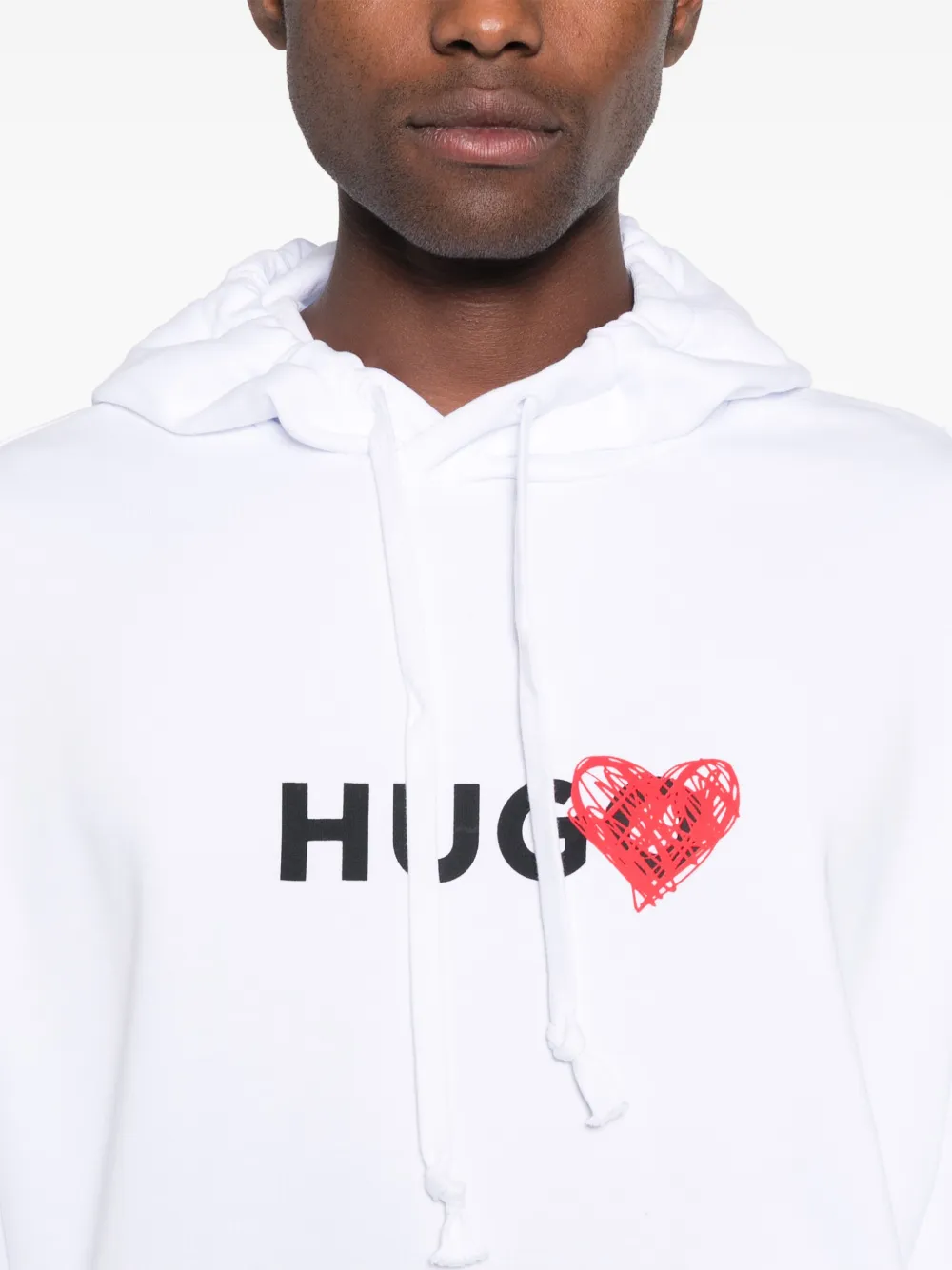 HUGO Hoodie met hartprint Wit