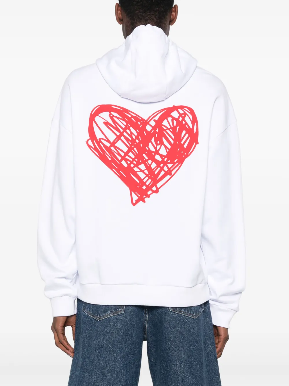 HUGO Hoodie met hartprint Wit