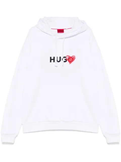 HUGO hoodie en coton à imprimé cœur