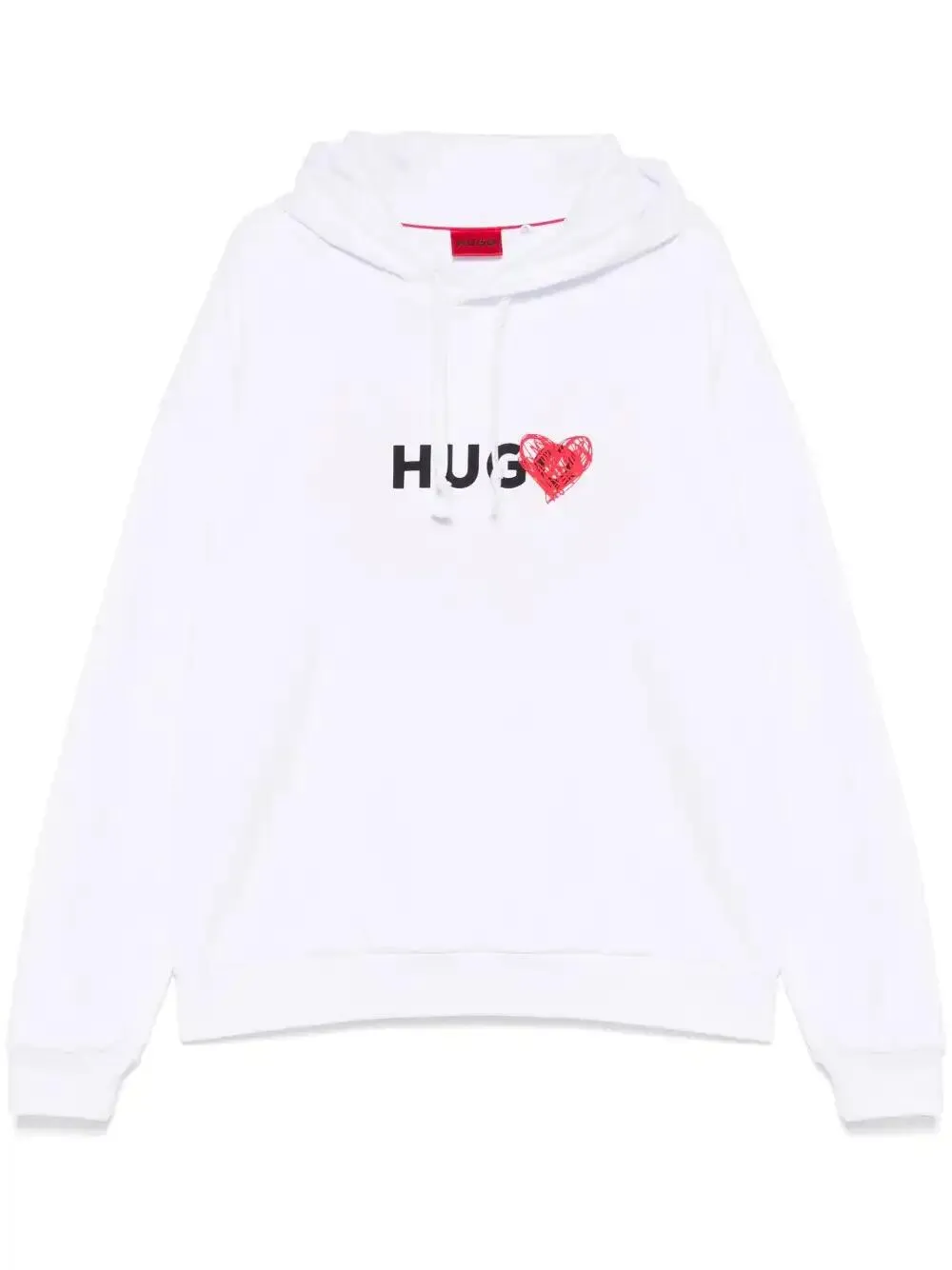 heart-print cotton hoodie