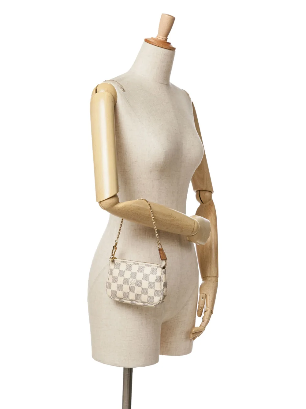 Louis Vuitton Pre-Owned 2013 Damier Azur Mini Pochette Accessoires handtas - Wit