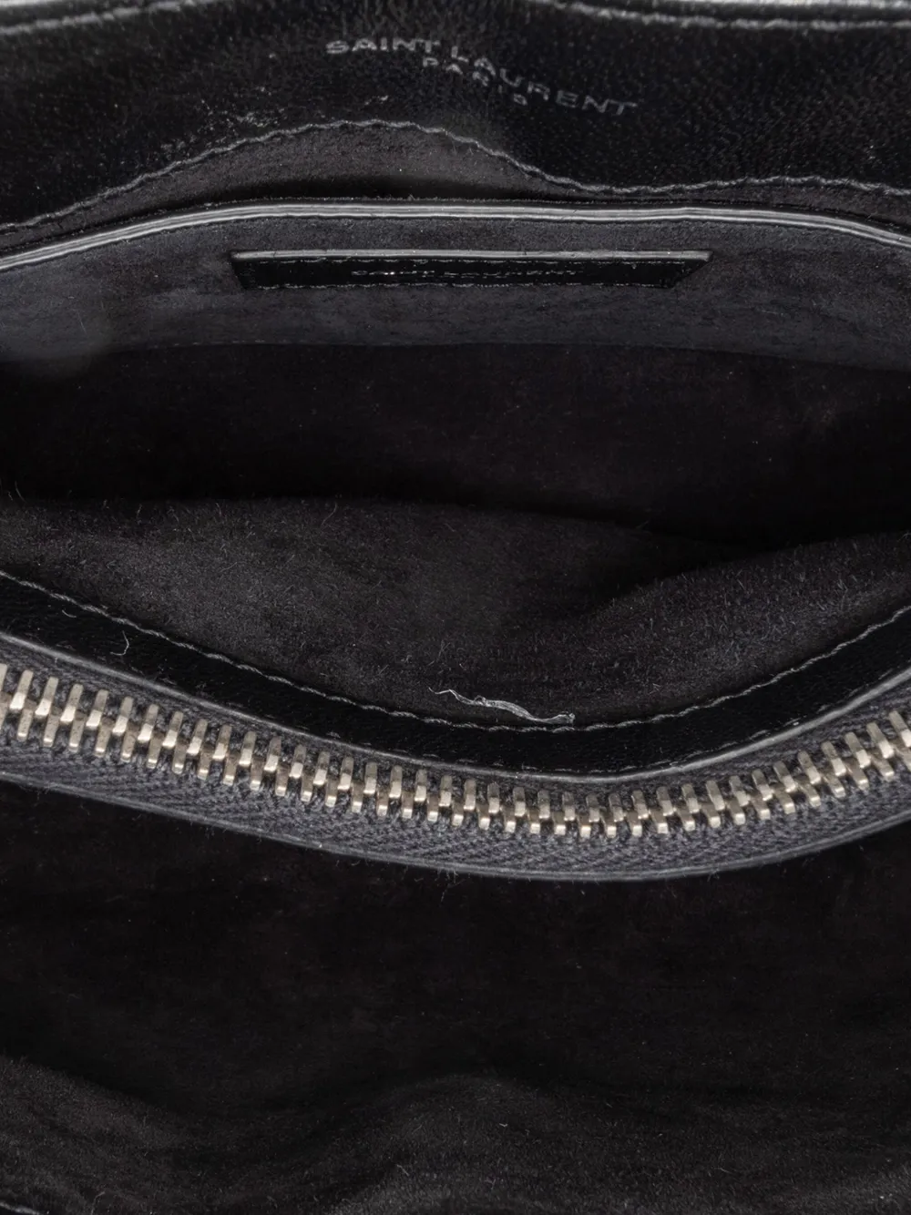 Pre-owned Saint Laurent 2018 Small Metallic Calfskin Monogram Loulou Chain Shoulder Bag In Silver