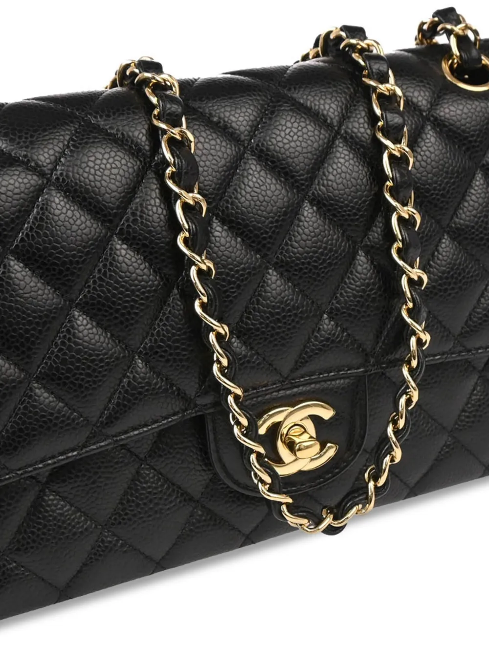 Pre-owned Chanel 2015 Medium Double Flap Shoulder Bag In 黑色