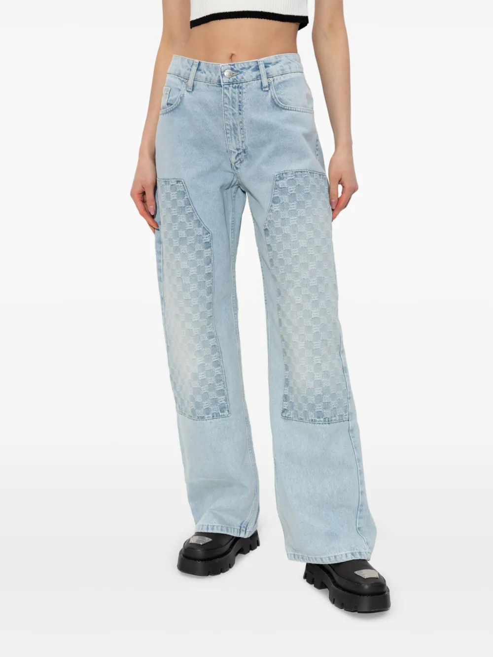 MISBHV monogram-pattern jeans - Blauw