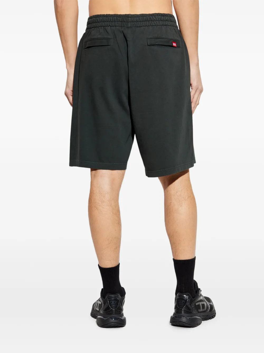 Diesel P-tain-mesh Track Shorts In Schwarz