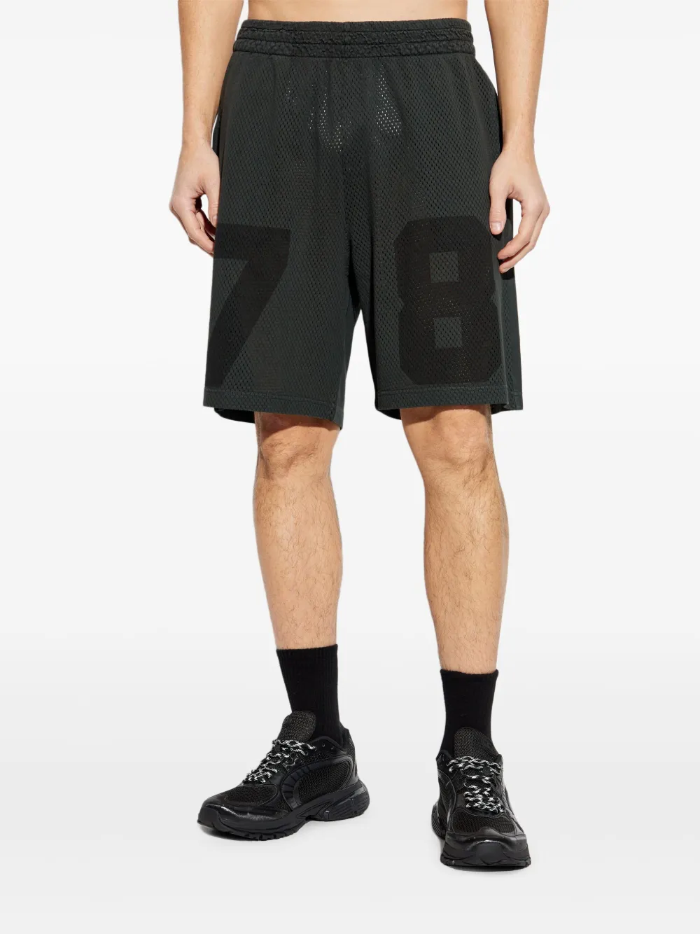 Diesel P-tain-mesh Track Shorts In Schwarz